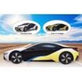 JAMARA-403003-BMW I8 1:24 weiß/gelb 2,4GHz UV Photochromic Serie