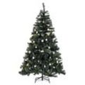 Weihnachtsbaum Tannenbaum mit Deko 200 LEDs 745 Spitzen Ø 112 x H180 cm