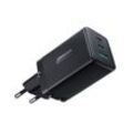 schnelles GaN-Ladegerät 65 W USB-A, 2x USB-C schwarz + USB-C - USB-C-Kabel 100 W 1,2 m