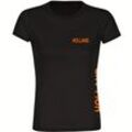 multifanshop® Damen T-Shirt - Holland - Brust & Seite - Druck orange