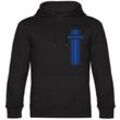 multifanshop Kapuzen Sweatshirt - Holstein - Streifen - Druck blau - Hoodie