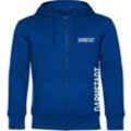 multifanshop Kapuzen Sweatshirt Jacke - Darmstadt - Brust & Seite - Druck weiß - Sweat