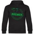 multifanshop Kapuzen Sweatshirt - Bremen - Meine Fankurve - Druck grün - Hoodie