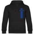 multifanshop Kapuzen Sweatshirt - Bochum - Streifen - Druck blau - Hoodie