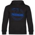 multifanshop Kapuzen Sweatshirt - Paderborn - Meine Fankurve - Druck blau - Hoodie