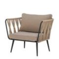 Bloomingville - Pavone Outdoor Lounge Sessel, braun / beige