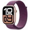 Apple Watch Series 10 46 mm Aluminium (GPS) Sport Loop pflaume, roségold