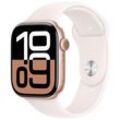 Apple Watch Series 10 46 mm Aluminium (GPS) Sportarmband M/L blassrosa, roségold