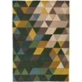 Wollteppich FLAIR RUGS "Prism" Teppiche Gr. B: 160cm, 10mm, L: 220cm, bunt (multi) aus 100% Wolle, mehrfarbig, geometrisches Muster, mit Hoch-Tief-Effekt