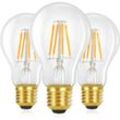 3er pack led E27 Glühbirne: A60 Vintage Lampe Edison Leuchtmittel 4W 2700K Warmweiss Glühlampe Retro Filament Birnen Bulb Energiesparlampe für Haus