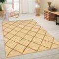 Teppich PACO HOME "Skive 685", beige (creme), B:160cm H:13mm L:230cm, Jute, Teppiche, handgeflochten, Rauten Muster, Naturfaser, auch als Läufer