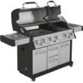 Gasgrill JUSTUS "Mars Pro", schwarz (edelstahlfarben, schwarz), B:190cm H:155cm T:80cm, Grills