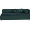 Schlafsofa ALINA "Kiana", grün (blaugrün tmd 16), B:207cm H:80cm T:112,5cm, Struktur TMD (100% Polyester), Sofas, mit Bettkasten und Zierkissen, Liegefläche 90/200 cm oder 100/200 cm