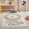 Kinderteppich CARPET CITY "MARA717", beige (creme), B:160cm H:11mm L:230cm, Obermaterial: 70% Polypropylen, 30% Polyester, Teppiche, Kinderzimmer Teppich Tiere Beige Spielzimmer