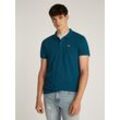 Poloshirt TOMMY JEANS PLUS "TJM SLIM PLACKET POLO EXT", Herren, Gr. XXXL, grün (deep seawater), Obermaterial: 100% Baumwolle, casual, regular fit, Kurzarm, Shirts, Große Größen mit Logostickerei