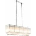 Pendelleuchte Kristall Esstischlampe led Hängelampe Wohnzimmer Pendellampe höhenverstellbar 75-120 cm, Seide Glas Chrom, 8x 3W 8x 280lm warmweiß, LxH