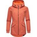 Outdoorjacke RAGWEAR "Dowey A" Gr. 4XL (48), rot (ziegelrot) Damen Jacken Wasser- und winddichte Jacke mit Taillenzugband