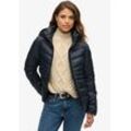 Steppjacke SUPERDRY "HOODED FUJI QUILT PADDED JKT" Gr. M, blau (eclipse navy), Damen, Web, Obermaterial: 100% Polyester, unifarben, Jacken