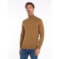 Rollkragenpullover TOMMY HILFIGER "PIMA ORG CTN CASHMERE ROLL NECK", Herren, Gr. XXL, beige (safari canvas), Obermaterial: 92% Baumwolle, 8% Kaschmir, casual, amerikanischer Ausschnitt, Langarm, Pullover