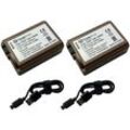 Trade-shop - 2x Li-Ion Kamera-Akku 7,2V 1300mAh + Typ-C Ladekabel für Sony Alpha 33, 55, 55V, 6, NEX-3NLB, NEX-3NLW, NEX-3NYB, NEX-3DB NEX-3DR NEX-3DS