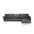 KOINOR Ecksofa Leder Vineto ¦ grau ¦ Maße (cm): B: 272 H: 83 T: 207