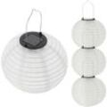 Led Solar Lampion aus Nylon - 4 Stück 20 cm - Garten Deko Beleuchtung warm weiß - Solarleuchte Laterne Leuchtkugel Dekoleuchte Partylicht für Außen