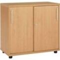 Schäfer Shop Select Anstellschiebetürenschrank, aus Holz, 2 Fachböden, B 800 mm x T 421 x H 750 mm, Buche