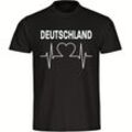 multifanshop® Herren T-Shirt - Deutschland - Herzschlag - Druck weiß