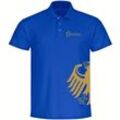 multifanshop Poloshirt - Deutschland - Adler seitlich Gold - Druck gold metallic - Polo