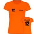 multifanshop® Damen T-Shirt - Holland - Trikot 12 - Druck schwarz