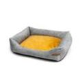 Rexproduct SoftColor luxury dog bed in grau color gelb XL