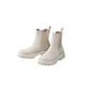 Chelsea-Boots aus Velourslederimitat, natur, Gr.38