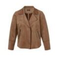 Kurze Bikerjacke in offener Form, mit Reverskragen, taupe, Gr.44