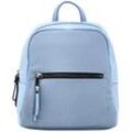 TOM TAILOR Damen TTTAMARA Rucksack aus Lederimitat in Canvas-Optik, blau, Uni, Gr. ONESIZE