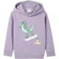 TOM TAILOR Jungen Oversized Hoodie mit Bio-Baumwolle, lila, Print, Gr. 128/134