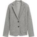 TOM TAILOR Damen Blazer mit Fischgrätenmuster, grau, Fischgrät, Gr. XXL