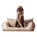 Tierlando NEMO Hundebett Hundesofa S M L Hundekorb Katzenbett 65 80 100cm beige 80 cm, 22 cm, 60 cm