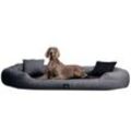 Tierlando ® BALOU - Orthopädisches Hundebett mit Visco Plus Matratze graphit schwarz 1,45 m, 30 cm, 1,1 m