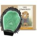 LEO LÖWENKATZ Fellpflegehandschuh 2 in 1: Als Katzenbürste für Katzenhaare und die Fellpflege und als Handschuh für die Massage von Katzen