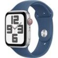 Smartwatch APPLE "Watch SE (2024)" Smartwatches Gr. 44mm, Cellular, S/M, Sport Band, silberfarben (silber)