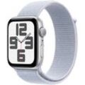 Smartwatch APPLE "Watch SE (2024)" Smartwatches Gr. 44mm, ohne eSIM, One-Size, Sport Loop, silberfarben (silber)