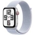 Smartwatch APPLE "Watch SE (2024)" Smartwatches Gr. 44mm, Cellular, One-Size, Sport Loop, silberfarben (silber)