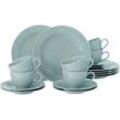 Kaffeeservice SELTMANN WEIDEN "Geschirr-Set, Service Beat", blau (arktisblau), Geschirr-Sets, 18 tlg. wunderschöne Farbglasur, Made in Germany, 18 Teile, für 6 Personen