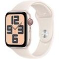 Smartwatch APPLE "Watch SE (2024)" Smartwatches Gr. 44mm, Cellular, S/M, Sport Band, beige (polarstern)