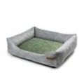 Rexproduct SoftColor luxury dog bed in grau color grün S