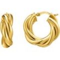 Paar Creolen THOMAS SABO "Schmuck Silber 925 Ohrringe gedrehtes Design, CR742-001, CR742-413", gold (gelbgoldfarben), Ohrringe, Damen, Silber 925 (Sterlingsilber)