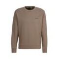 Sweatshirt BOSS GREEN "Salbo Mirror", Herren, Gr. XXL, braun (light, pastel grün334), Sweatware, Obermaterial: 88% Baumwolle, 12% Polyester, unifarben, casual, Rundhals, Langarm angesetztes Bündchen, Sweatshirts, mit Logoschriftzug