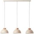 BRILLIANT Pendelleuchte "Nalam", beige (natur, beige), 3 flammig,, Lampen, 158 x 100 x 25 cm, 3 x E14, kürzbar, Metall/Holz, natur/beige