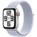 Smartwatch APPLE "Watch SE (2024)" Smartwatches Gr. 40mm, Cellular, One-Size, Sport Loop, silberfarben (silber)