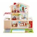 Puppenhaus HAPE "Puppen-Villa", bunt, Puppenhäuser, KinderB:81cm H:73cm T:29cm, Holz, inkl. Puppenmöbel, B:81cm H:73cm T:29cm